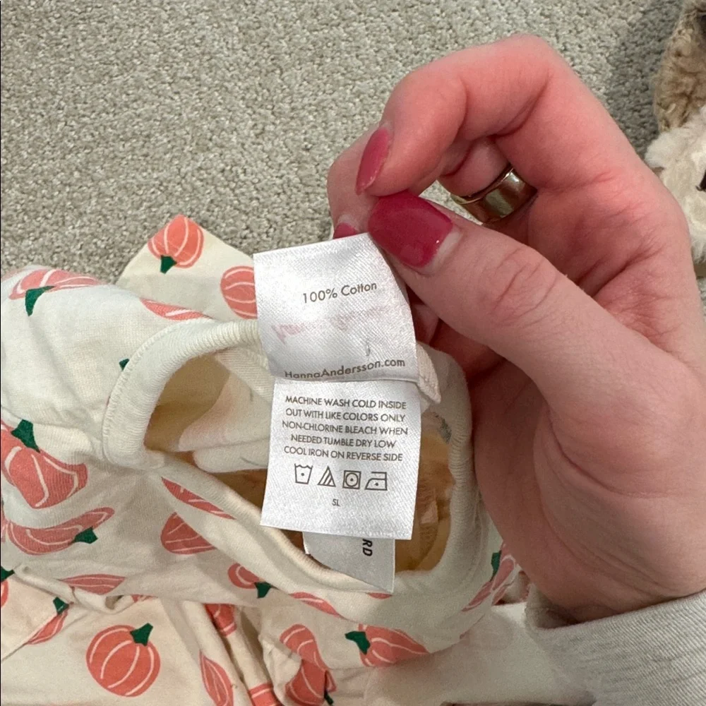 Hanna Andersson pink pumpkin print dress